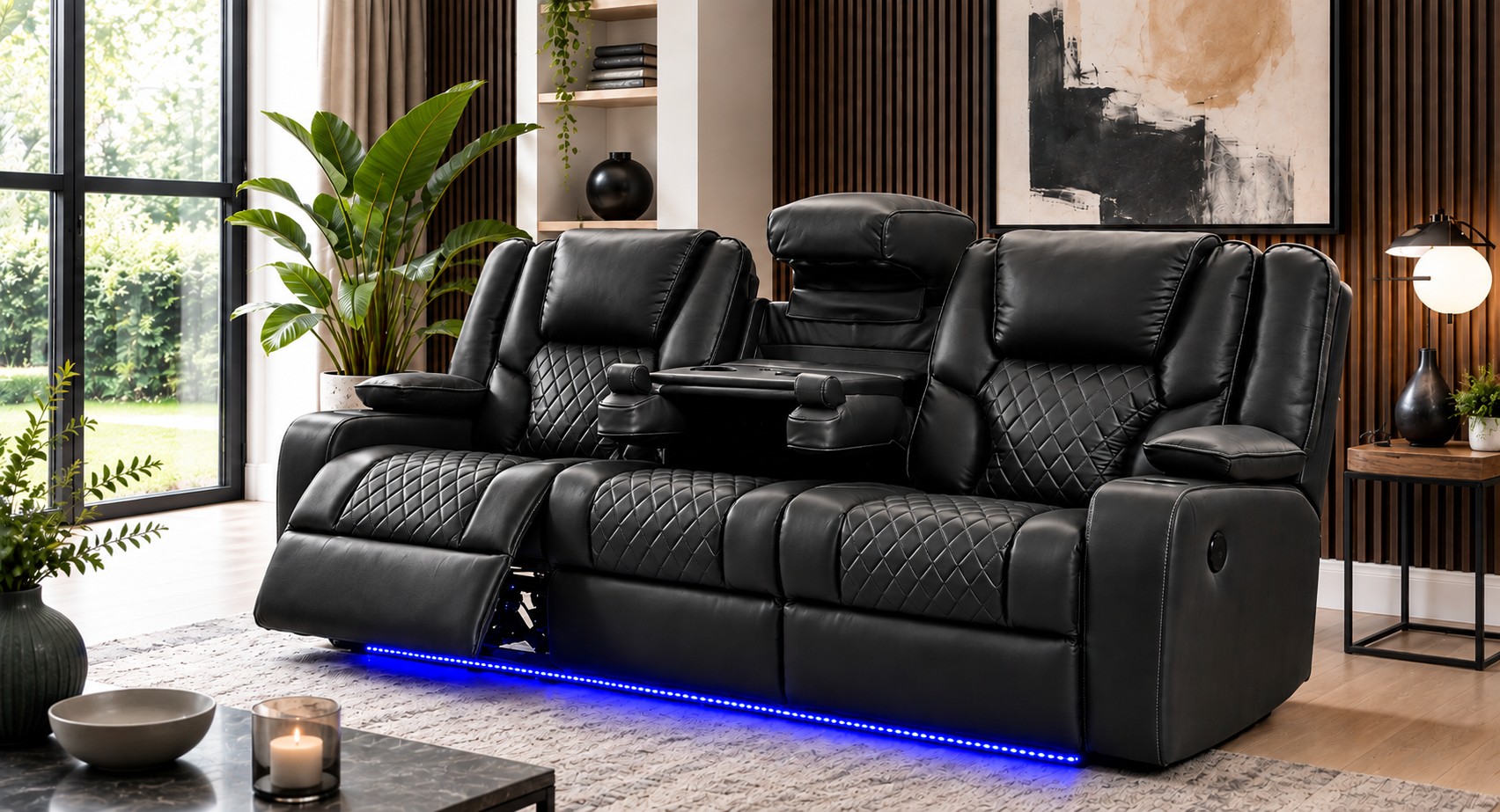 Bravo Power Recliner Black 3 Seater